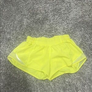 Lululemon Athletica Yellow Athletic Shorts with Reflective Trim